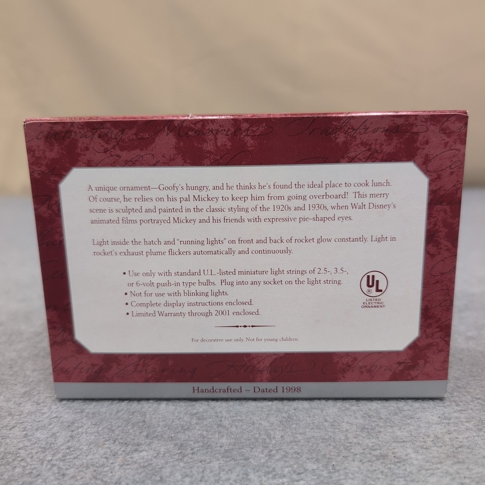 Hallmark Keepsake Ornament Mickey's Comet Magic Light Flickering Dated 1998 - Picture 2 of 3